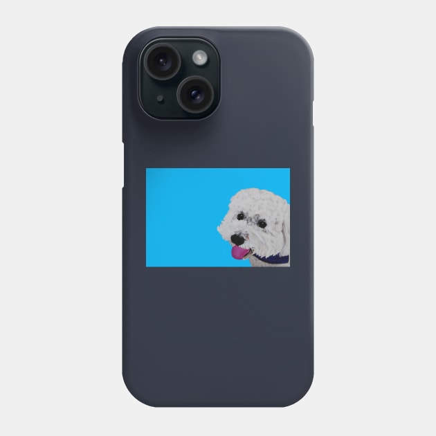 Finn the Bichon Frise Bright Blue Phone Case by AmandaAAnthony