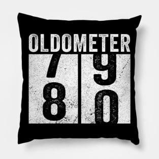 80Th Birthday Gift Funny Oldometer 7980 80 Years Old Pillow