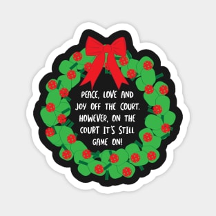 Funny Christmas Pickleball Saying Wreath Magnet