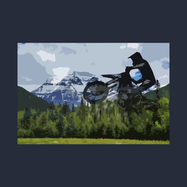 Mountain View Racer - Mount Robson Motocross Rider by Highseller