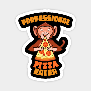 Professional Pizza Eater Monkey Magnet