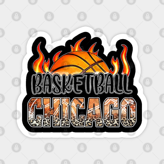 Classic Basketball Design Chicago Personalized Proud Name Magnet by Irwin Bradtke
