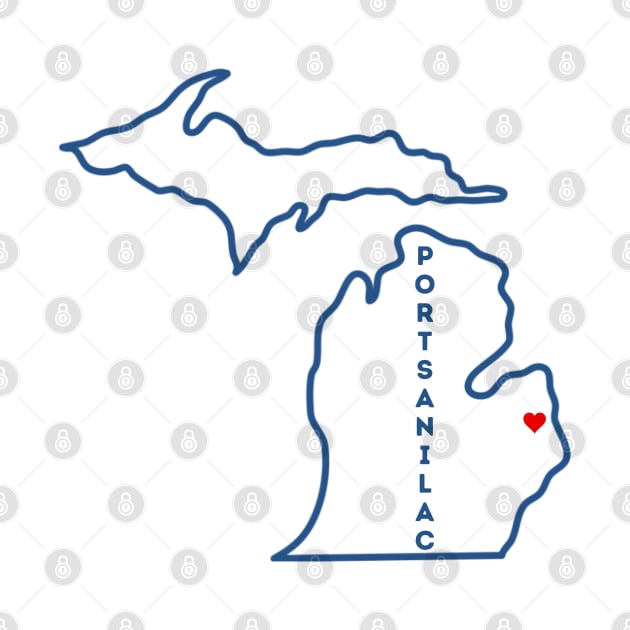 Port Sanilac MI Love (Navy) by TorrezvilleTees