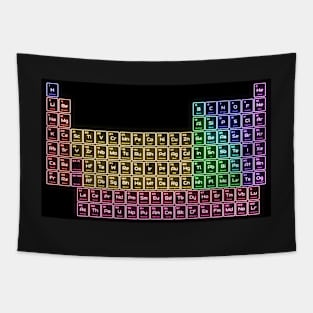 Rainbow Neon Glow Periodic Table Tapestry