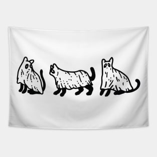 Cute Halloween Cat in Halloween Ghost Funny Spooky Season of Halloween Cat Mom Tapestry