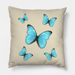 Morpho butterflies cartoon illustration Pillow