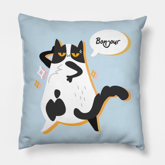 Bonjour Pillow by RainbowAndJackson