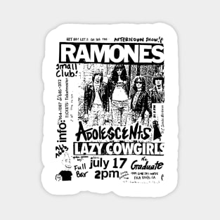 Ramones / Adolescents / Lazy Cowgirls Punk Flyer Magnet