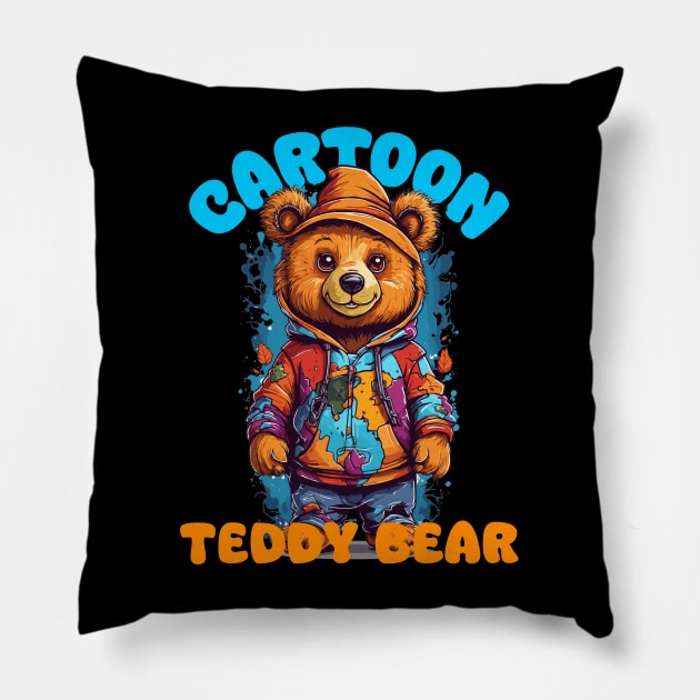 Cartoon Bear - Graffiti style Pillow by DesginsDone