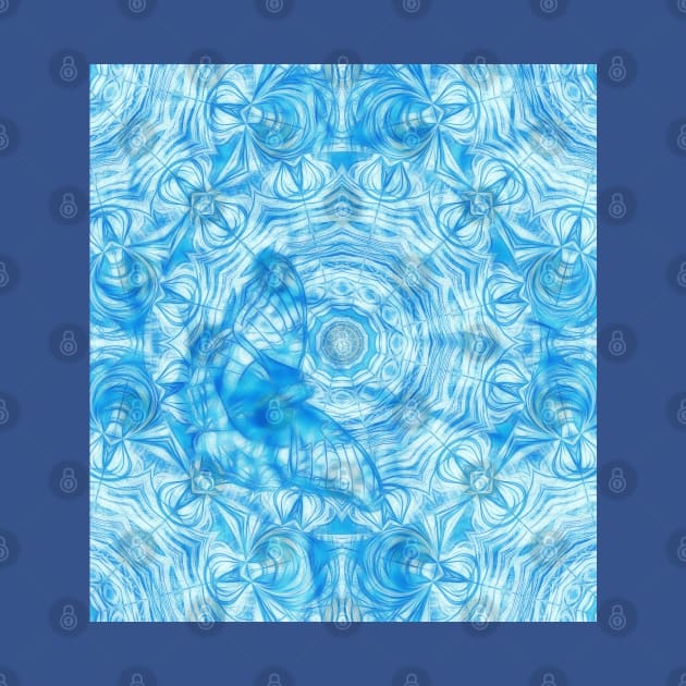 Butterfly and kaleidoscope in blue by hereswendy