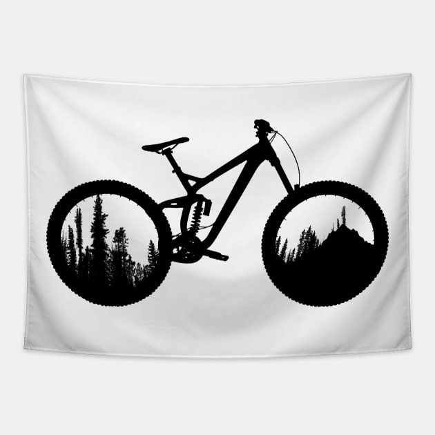 MTB Bike and Mountain /cycling Tapestry by Wine4ndMilk