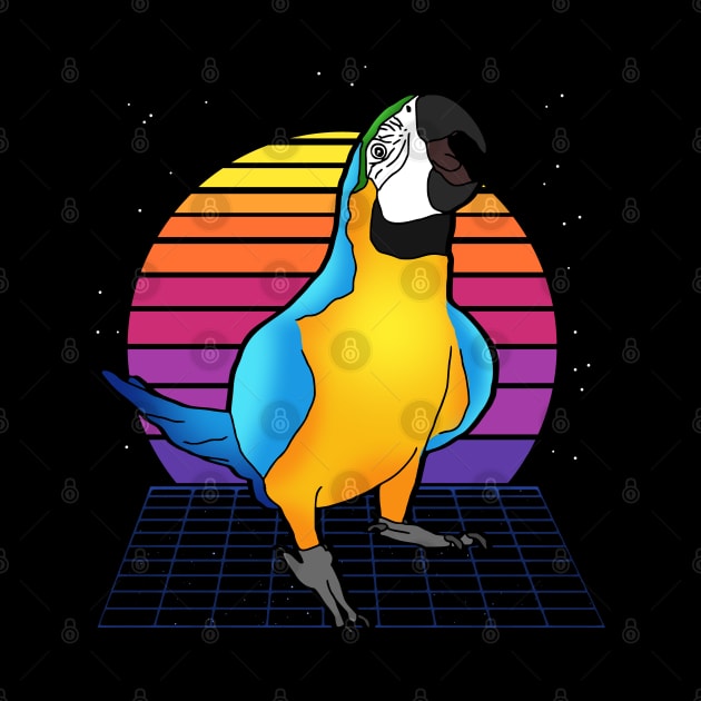 Aesthetic Vaporwave Screaming Blue Yellow Ara Macaw by FandomizedRose