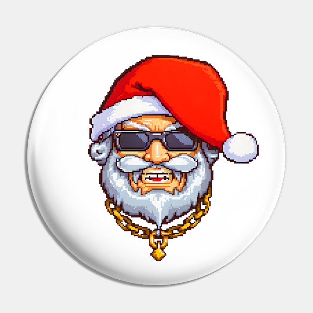 Santa With Gold Chain Pin by Jackson Williams