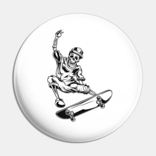 Skateboarding skeleton Pin