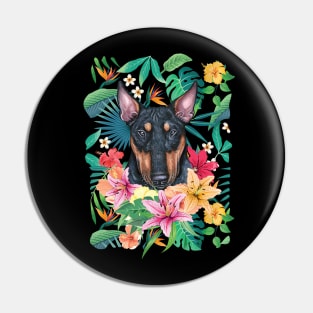 Tropical Black and Tan Bull Terrier Pin