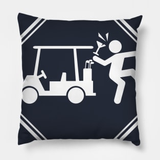 Golf Cart Accident (White) Pillow