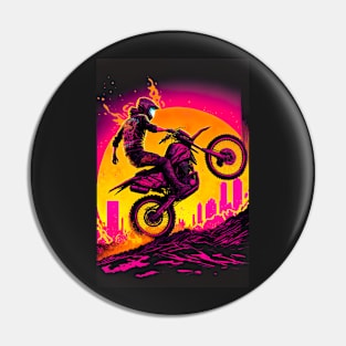 Cyber Future Dirt Bike With Neon Colors Pin