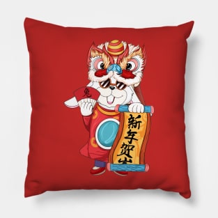 Chinese New Year Lion Dance Zodiac 2023 New Year Eve Pillow