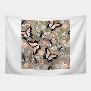 Hand drawn colorful butterflies Tapestry