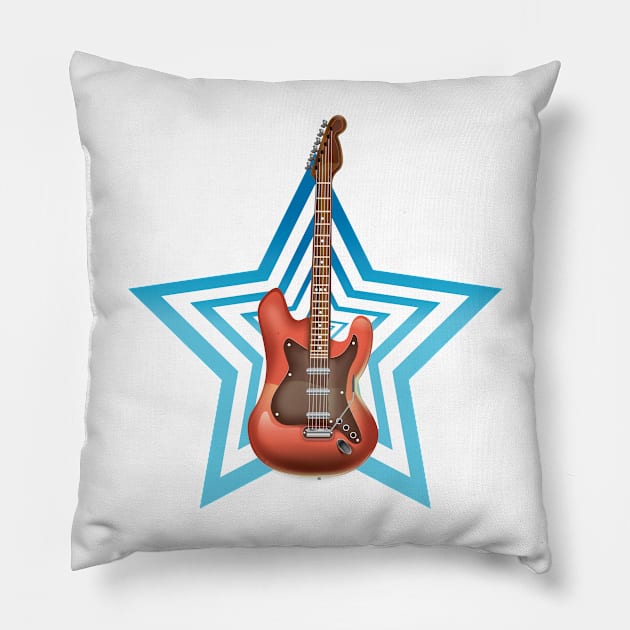 Rock and Roll Guitar Pillow by nickemporium1