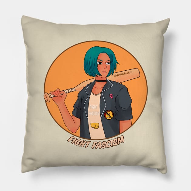 Fight Fascism Pillow by lanaflowerz