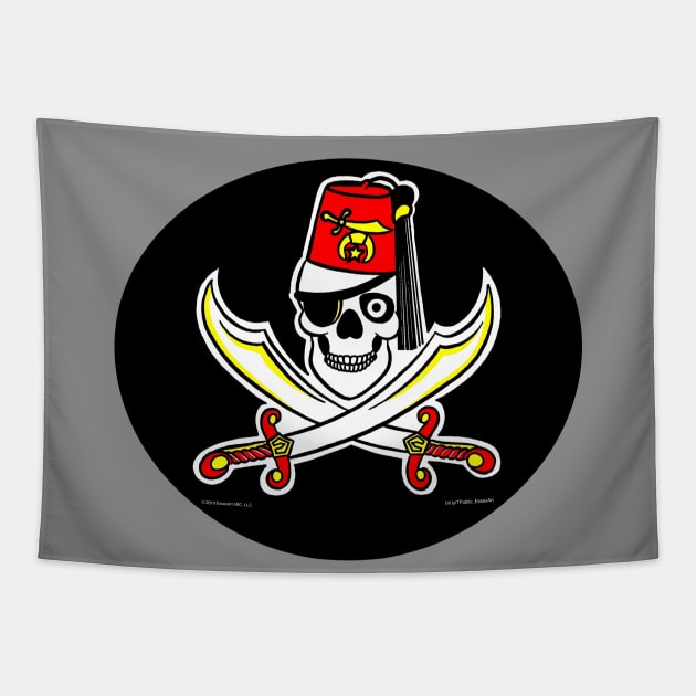 HCSC Jolly Roger Oval Tapestry by EssexArt_ABC