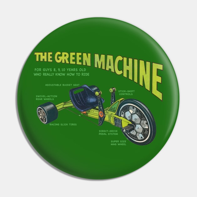 Green Machine Big Wheel '77 Pin by GeekGiftGallery