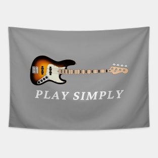 Play Simply Bass Guitar Sunburst Color Tapestry