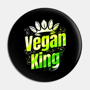 Vegan King With Leaves Crown - Go Vegan Pin