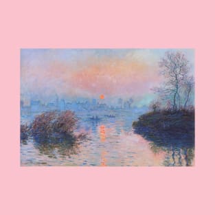 Claude Monet, Sunset on the Seine at Lavacourt, Winter Effect T-Shirt