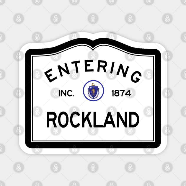 Rockland Massachusetts Vintage Road Sign Rockland Massachusetts