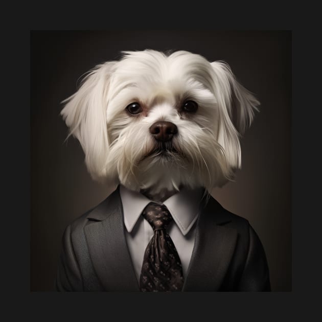 Maltese Dog in Suit by Merchgard