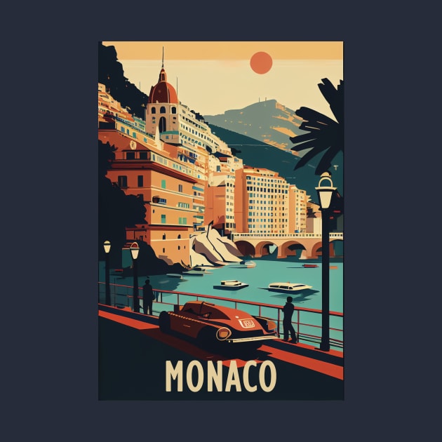 Monaco Travel Poster by GreenMary Design