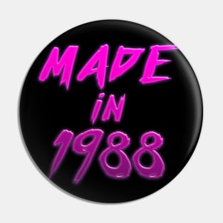 Made In 1988 - Birthday Typography Gift Pin