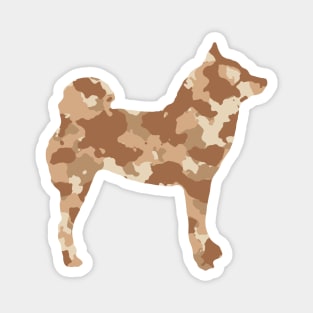 Lilly the Shiba Inu Silhouette - Desert Camo on White Magnet