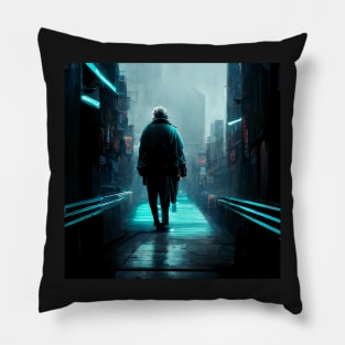 Blue alley Pillow