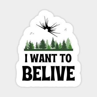 I Want to Belive - Shadow Ship - White - Sci-Fi Magnet