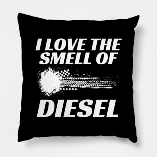 I Love The Smell Of Diesel Funny Car Racing Line Pillow