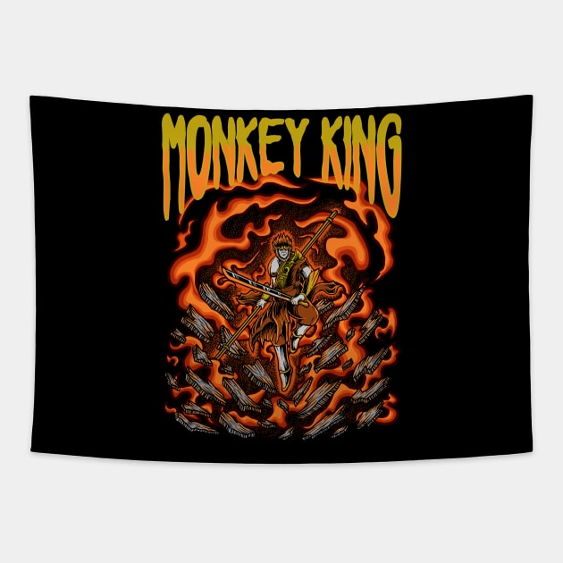 MONKEY KING Tapestry by OXVIANART