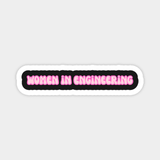 Groovy Font Women in Engineering Pink Magnet