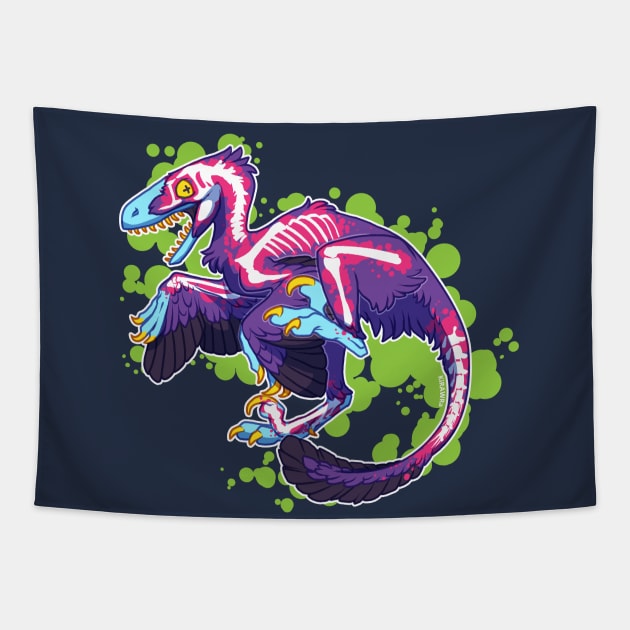 Radioactive Velociraptor Tapestry by KiRAWRa