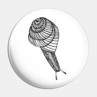 Black and White Snail Pin