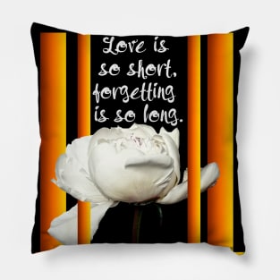 Love is so short, forgetting is so long. Pillow