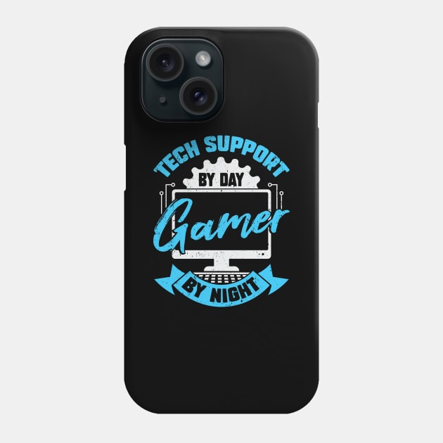 Tech Support By Day Gamer By Night Phone Case by Dolde08