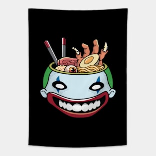 Kawaii Clown Ramen for Halloween and Ramen Lovers Tapestry