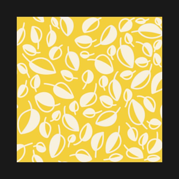 Simple Leaves on Yellow by WalkSimplyArt