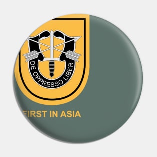 1st Special Forces Group (Airborne) Beret Flash, First in Asia Pin