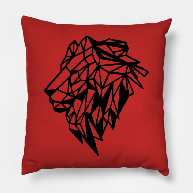 Geometric Lion Head Pillow by Magnetar