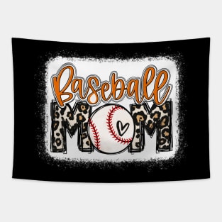 Baseball Mom Orange Leopard Baseball Mama Tapestry