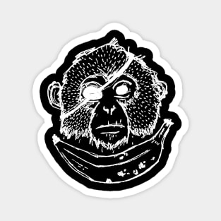 Dark and Gritty Sketched Monkey Pirate Jolly Roger Flag Magnet